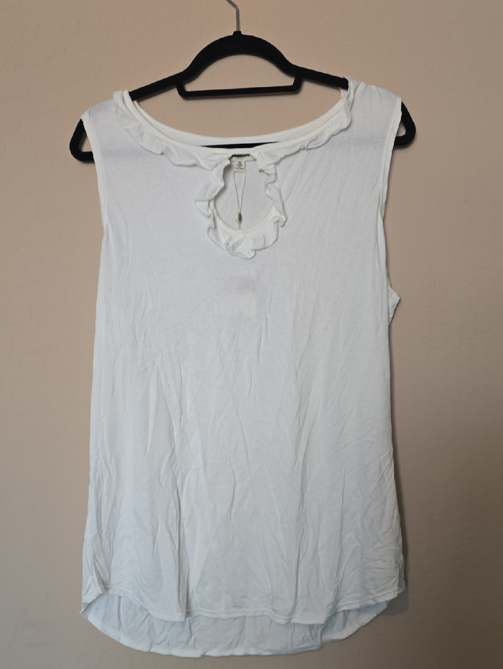 Max Studio Ivory Ruffle-Trim Sleeveless Tank